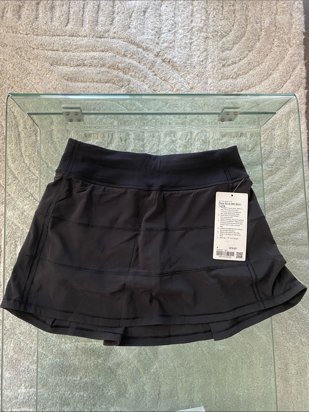 Lululemon Pace Rival Black Women's Tennis Skirt